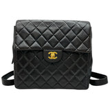 シャネル CHANEL マトラッセ フラップバックパック 4番台 ブラック ゴールド金具 ラムスキン レディース リュック・デイパック