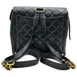 シャネル CHANEL マトラッセ フラップバックパック 4番台 ブラック ゴールド金具 ラムスキン レディース リュック・デイパック