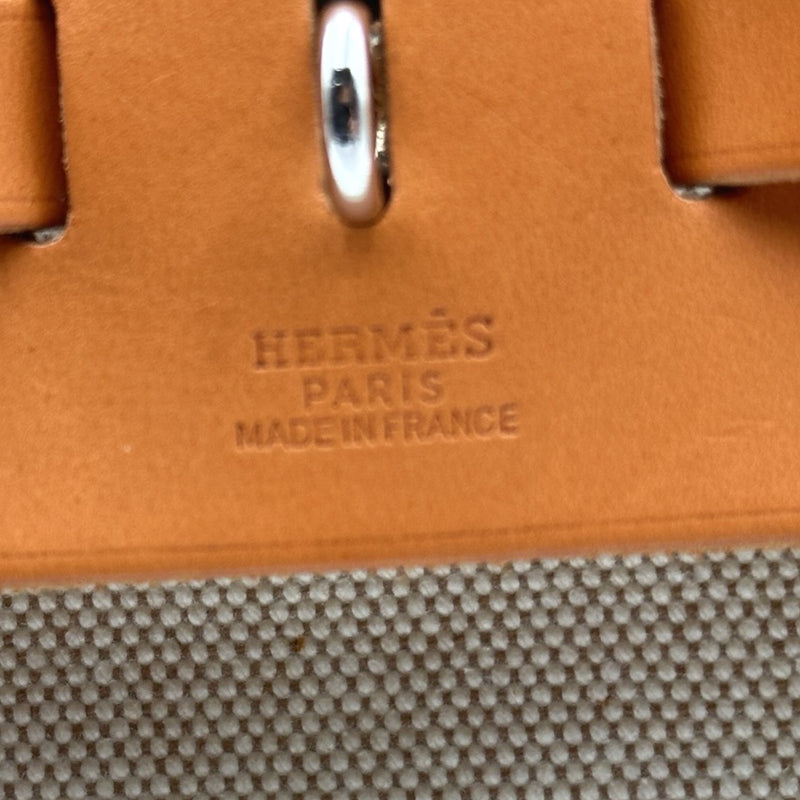 エルメス HERMES エールバッグMM □D刻 ベージュ/ゴールド シルバー