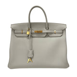 エルメス HERMES バーキン40 D刻 クレ ゴールド金具 トゴ メンズ ハンドバッグ