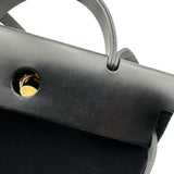 エルメス HERMES エールバッグジップPM B刻 ブラック ゴールド金具 トワル ハンター レディース ハンドバッグ ショルダーバッグ