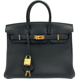 エルメス HERMES バーキン25 W刻印 ブラック　ゴールド金具 トゴ レディース ハンドバッグ