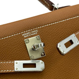 エルメス HERMES ミニケリー2 G刻印 ゴールド シルバー金具 エプソン レディース ショルダーバッグ