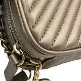 シャネル CHANEL ココマーク ミニカメラバッグ A92656 20番台 ブロンズ ゴールド金具 ラムスキン レディース ショルダーバッグ