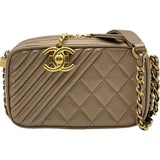 シャネル CHANEL ココマーク ミニカメラバッグ A92656 20番台 ブロンズ ゴールド金具 ラムスキン レディース ショルダーバッグ