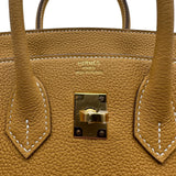 エルメス HERMES バーキン25 K刻 ナチュラルサブレ ゴールド金具 トゴ レディース ハンドバッグ