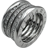 ブルガリ BVLGARI ビ―ゼロワンリング4バンド(M) ホワイトゴールド 750 ダイヤモンド ジュエリー