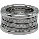 ブルガリ BVLGARI ビ―ゼロワンリング4バンド(M) ホワイトゴールド 750 ダイヤモンド ジュエリー