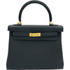 エルメス HERMES ケリー25 内縫い K刻 ブラック/ゴールド金具 トゴ レディース ショルダーバッグ