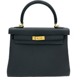 エルメス HERMES ケリー25 内縫い K刻 ブラック/ゴールド金具 トゴ レディース ショルダーバッグ