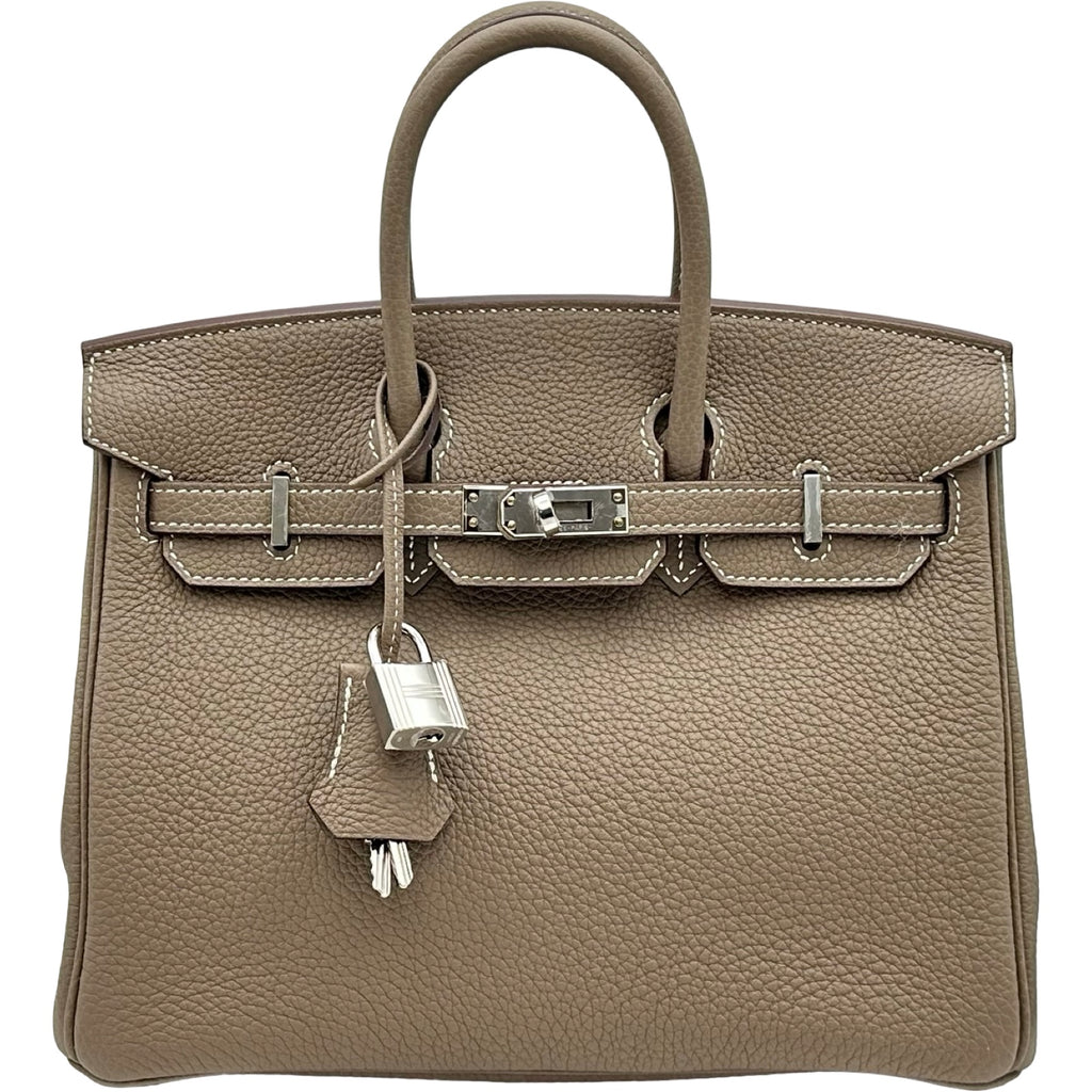 新品 バーキン25 ハンドバッグ シルバー金具 HERMES W刻印 トゴ エトゥープ/シルバー金具 バーキン25 エルメス エトゥープ ファッション雑貨