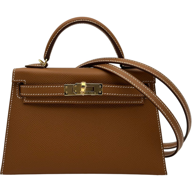 HERMES エルメス バッグ ブラウン エルメス HERMES ミニケリー2 K刻 ゴールド ゴールド金具 エプソン