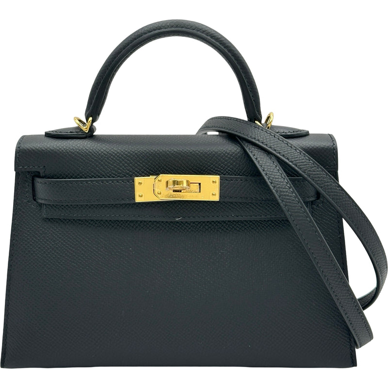 エルメス HERMES ミニケリー2 K刻 ブラック エプソン レディース