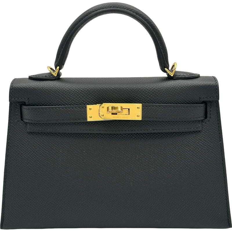エルメス HERMES ミニケリー2 K刻 ブラック エプソン レディース