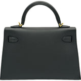 エルメス HERMES ミニケリー2 K刻 ブラック エプソン レディース ショルダーバッグ