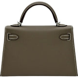 エルメス HERMES ミニケリー2 外縫い K刻 エトゥープ シルバー金具 エプソン レディース ショルダーバッグ