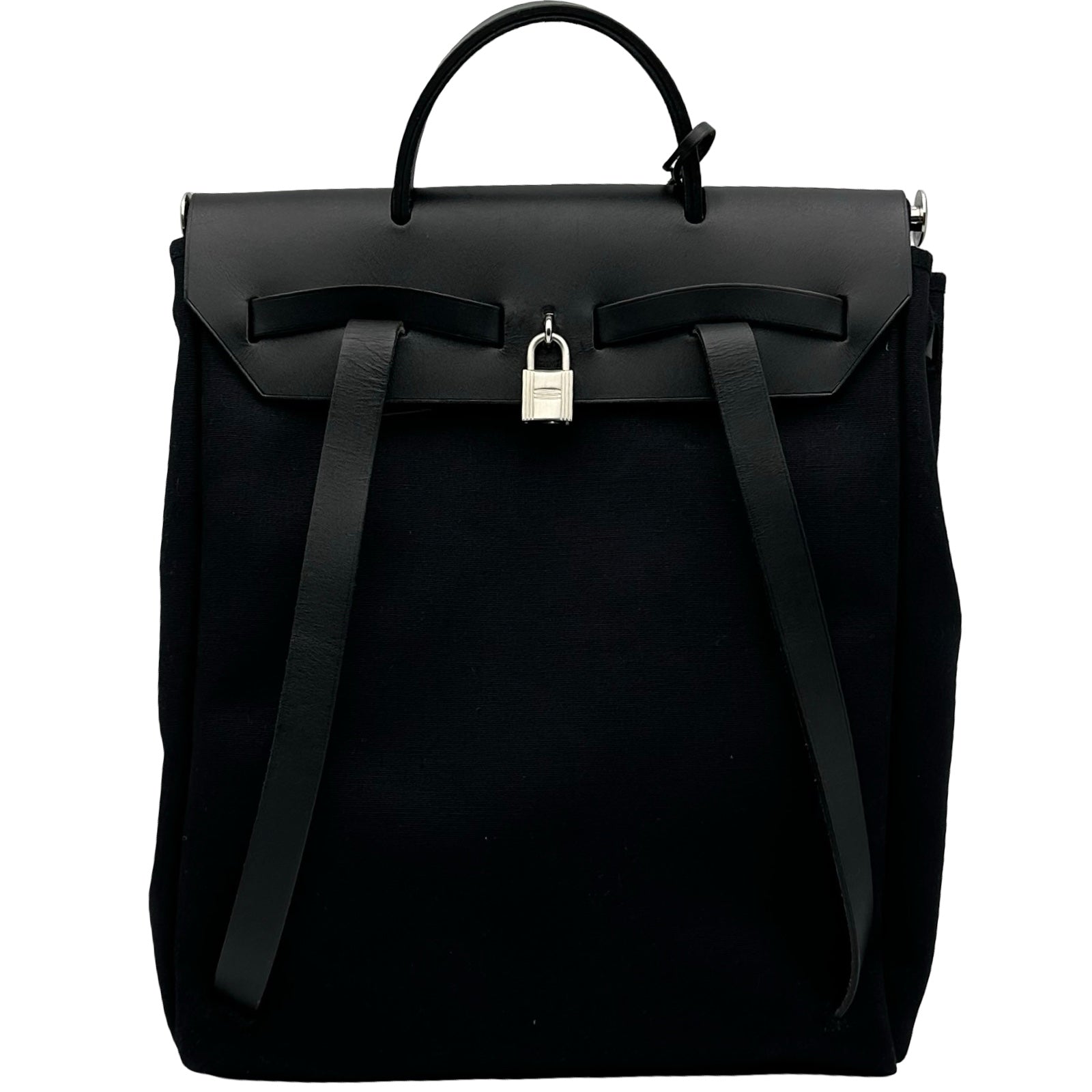 エルメス HERMES エールサックアド □H刻 ブラック マットシルバー金具