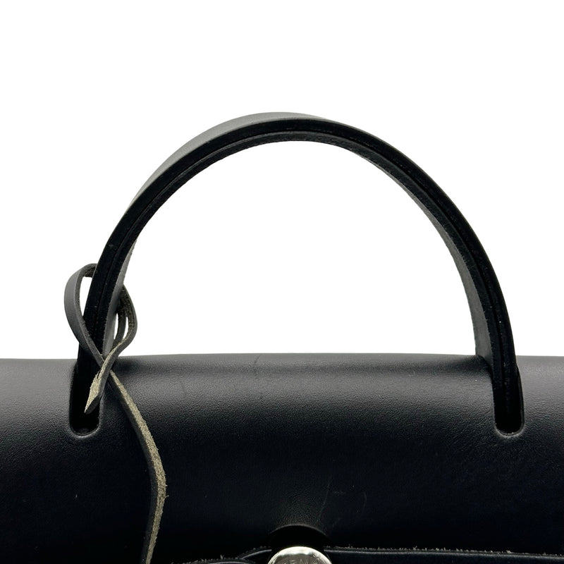 エルメス HERMES エールサックアド □H刻 ブラック マットシルバー金具
