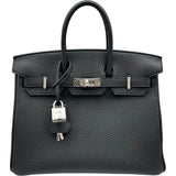 エルメス HERMES バーキン25 K刻 ブラック シルバー金具 トゴ レディース ハンドバッグ