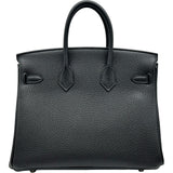 エルメス HERMES バーキン25 K刻 ブラック シルバー金具 トゴ レディース ハンドバッグ