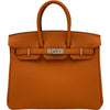 エルメス HERMES バーキン25 W刻 オレンジ シルバー金具 トゴ レディース ハンドバッグ