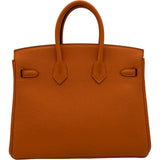 エルメス HERMES バーキン25 W刻 オレンジ シルバー金具 トゴ レディース ハンドバッグ