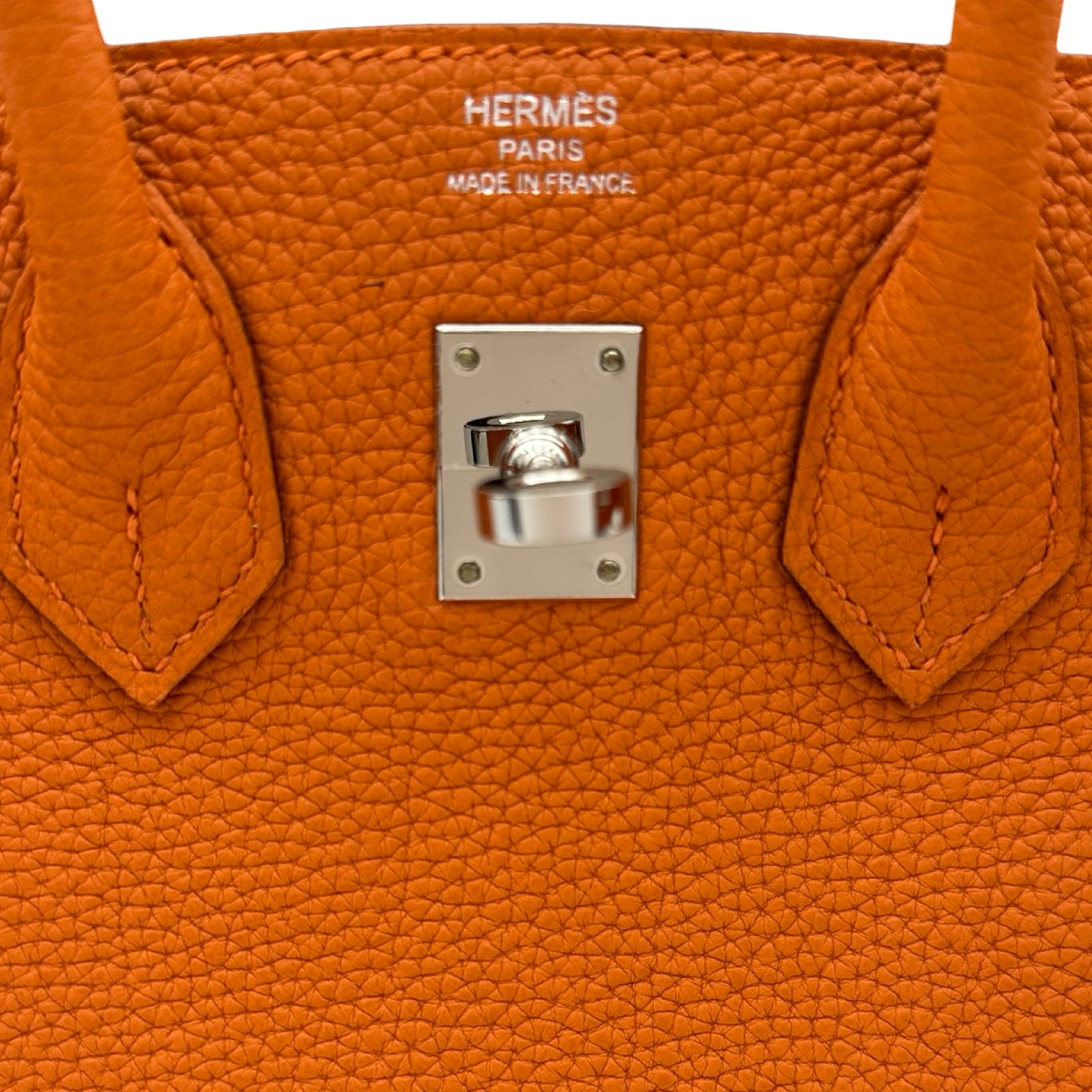 エルメス HERMES バーキン25 W刻 オレンジ シルバー金具 トゴ