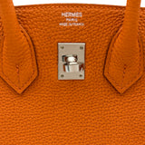 エルメス HERMES バーキン25 W刻 オレンジ シルバー金具 トゴ レディース ハンドバッグ