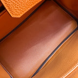エルメス HERMES バーキン25 W刻 オレンジ シルバー金具 トゴ レディース ハンドバッグ