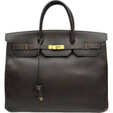 エルメス HERMES バーキン40 □C刻 ショコラ ゴールド金具 クシュベル レディース ハンドバッグ