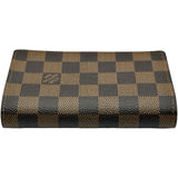 ルイ・ヴィトン LOUIS VUITTON ポルトフォイユ・トレゾール N61736 ブラウン ダミエ・エベヌ レディース 二つ折り財布
