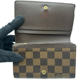ルイ・ヴィトン LOUIS VUITTON ポルトフォイユ・トレゾール N61736 ブラウン ダミエ・エベヌ レディース 二つ折り財布