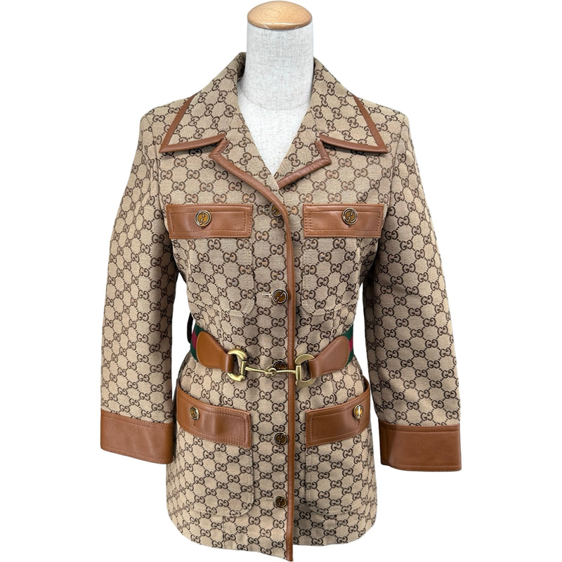 グッチ GUCCI GG総柄キャンバスジャケット 682302 ベージュ コットン