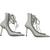 バレンシアガ BALENCIAGA レースアップショートブーツ ホワイト レザー レディース ブーツ