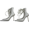 バレンシアガ BALENCIAGA レースアップショートブーツ ホワイト レザー レディース ブーツ