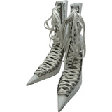 バレンシアガ BALENCIAGA レースアップショートブーツ ホワイト レザー レディース ブーツ