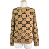 グッチ GUCCI GG総柄ニットセーター 692900 ブラウン ウール メンズ セーター