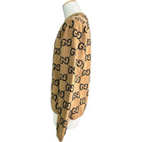 グッチ GUCCI GG総柄ニットセーター 692900 ブラウン ウール メンズ セーター