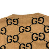 グッチ GUCCI GG総柄ニットセーター 692900 ブラウン ウール メンズ セーター