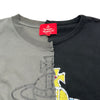 ヴィヴィアンウエストウッド Vivienne Westwood アシンメトリーオーブロゴ 半袖ワンピース 6763 ブラック/グレー コットン レディース ワンピース