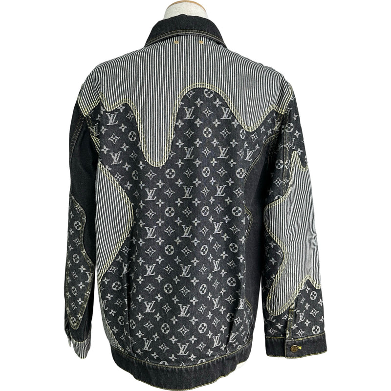 ルイヴィトンxニゴーデニム ワークウェア ジャケットブラック ルイ・ヴィトン LOUIS VUITTON ×NIGO クレイジーワークウェアデニム