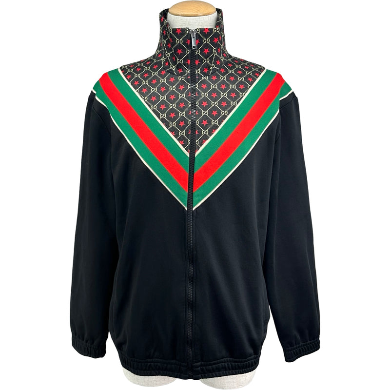 GUCCI グッチ/ GG スタージャージ/L/メンズアウター/Aランク/67【中古】 グッチ GUCCI GGスター総柄トラックジャケット 575734 ブラック