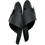 バレンシアガ BALENCIAGA BBロゴメタルプレートフラットサンダル 828478 ブラック レザー メンズ サンダル