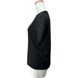 プラダ PRADA 半袖コットンTシャツ DNA976 ブラック コットン レディース 半袖Ｔシャツ