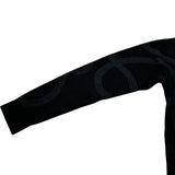エルメス HERMES 総柄ニットカーディガン 5H2739DQ ブラック カシミヤ レディース カーディガン