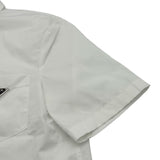 プラダ PRADA トライアングルロゴ 半袖クロップドシャツ P419G ホワイト コットン レディース 半袖シャツ