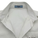 プラダ PRADA トライアングルロゴ 半袖クロップドシャツ P419G ホワイト コットン レディース 半袖シャツ