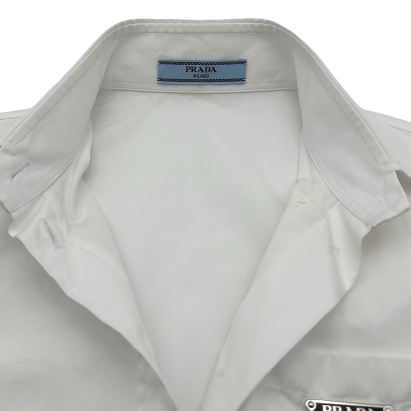プラダ PRADA トライアングルロゴ 半袖クロップドシャツ P419G