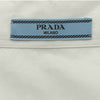 プラダ PRADA トライアングルロゴ 半袖クロップドシャツ P419G ホワイト コットン レディース 半袖シャツ