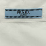 プラダ PRADA トライアングルロゴ 半袖クロップドシャツ P419G ホワイト コットン レディース 半袖シャツ